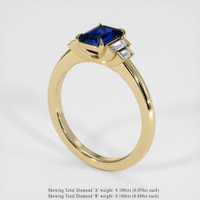 1.13 Ct. Blue Sapphire Ring, 18K Yellow Gold 2