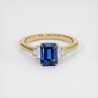 1.78 Ct. Blue Sapphire Ring, 18K Yellow Gold 1