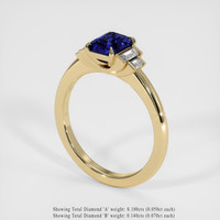 1.17 Ct. Blue Sapphire Ring, 18K Yellow Gold 2