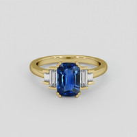 1.83 Ct. Blue Sapphire Ring, 18K Yellow Gold 1