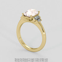 3.06 Ct. Peach Sapphire Ring, 18K Yellow Gold 2