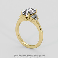 3.43 Ct. Peach Sapphire Ring, 18K Yellow Gold 2