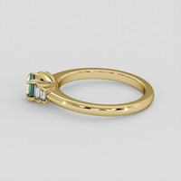 0.43 Ct. Bluish Green Sapphire Ring, 18K Yellow Gold 4