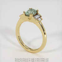 1.74 Ct. Green Sapphire Ring, 18K Yellow Gold 2