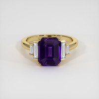 3.06 Ct. Color Change Sapphire Ring, 18K Yellow Gold 1
