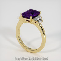 3.06 Ct. Color Change Sapphire Ring, 18K Yellow Gold 2