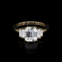 2.95 Ct. White Sapphire Ring, 18K Yellow Gold 1