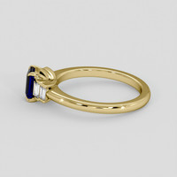 0.64 Ct. Blue Sapphire Ring, 18K Yellow Gold 4