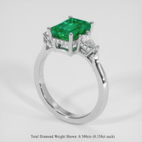 2.19 Ct. Emerald Ring, Platinum 950 2
