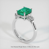 2.72 Ct. Emerald Ring, Platinum 950 2