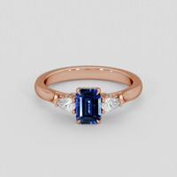 0.97 Ct. Blue Sapphire Ring, 14K Rose Gold 1