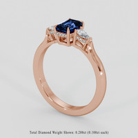 0.97 Ct. Blue Sapphire Ring, 14K Rose Gold 2