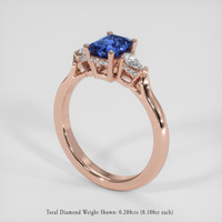 1.16 Ct. Blue Sapphire Ring, 14K Rose Gold 2