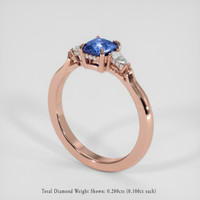 1.09 Ct. Blue Sapphire Ring, 14K Rose Gold 2