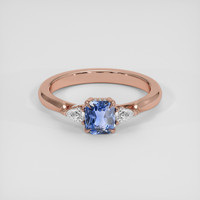 1.09 Ct. Blue Sapphire Ring, 18K Rose Gold 1