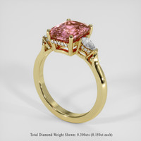 3.37 Ct. Padparadscha Sapphire Ring, 10K Yellow Gold 2