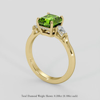 2.13 Ct. Green Peridot Ring, 14K Yellow Gold 2
