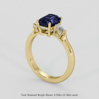 2.14 Ct. Blue Sapphire Ring, 14K Yellow Gold 2