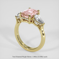 3.92 Ct. Padparadscha Sapphire Ring, 14K Yellow Gold 2