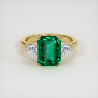 3.32 Ct. Emerald Ring, 18K Yellow Gold 1