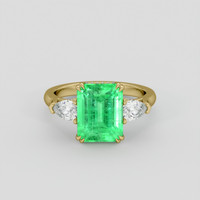 3.31 Ct. Emerald Ring, 18K Yellow Gold 1
