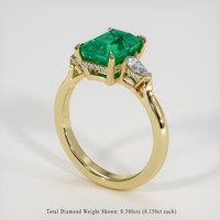 2.30 Ct. Emerald Ring, 18K Yellow Gold 2