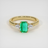 0.78 Ct. Emerald Ring, 18K Yellow Gold 1