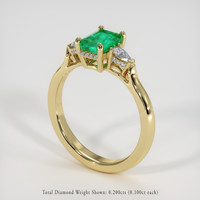 0.78 Ct. Emerald Ring, 18K Yellow Gold 2