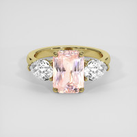 3.92 Ct. Padparadscha Sapphire Ring, 18K Yellow Gold 1