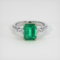2.67 Ct. Emerald Ring, 18K Yellow & White 1