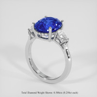 5.18 Ct. Blue Sapphire Ring, Platinum 950 2