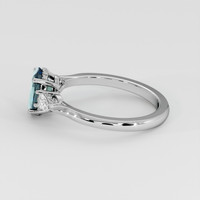 2.03 Ct. Bluish Green Sapphire Ring, Platinum 950 4
