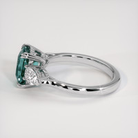 2.57 Ct. Bluish Green Sapphire Ring, Platinum 950 4