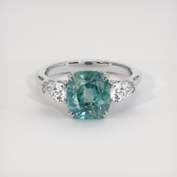 4.60 Ct. Bluish Green Sapphire Ring, Platinum 950 1
