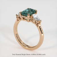 2.57 Ct. Bluish Green Sapphire Ring, 14K Rose Gold 2