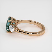 2.57 Ct. Bluish Green Sapphire Ring, 14K Rose Gold 4