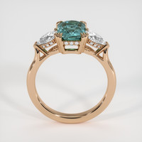 2.57 Ct. Bluish Green Sapphire Ring, 18K Rose Gold 3