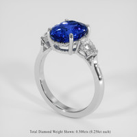 3.98 Ct. Blue Sapphire Ring, 14K White Gold 2
