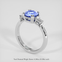 1.87 Ct. Purplish Blue Sapphire Ring, 14K White Gold 2