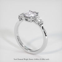 2.10 Ct. Peach Sapphire Ring, 14K White Gold 2