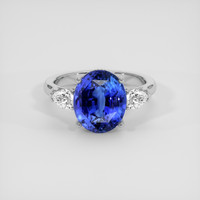 5.18 Ct. Blue Sapphire Ring, 18K White Gold 1