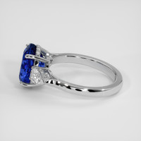 3.98 Ct. Blue Sapphire Ring, 18K White Gold 4
