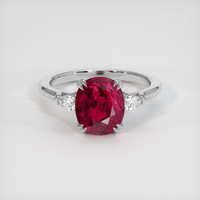 4.11 Ct. Ruby Ring, 18K White Gold 1
