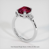 4.11 Ct. Ruby Ring, 18K White Gold 2