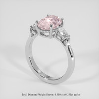 3.21 Ct. Pink Sapphire Ring, 18K White Gold 2