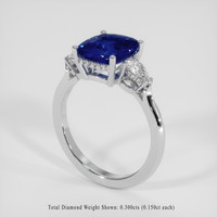 2.62 Ct. Blue Sapphire Ring, 18K White Gold 2