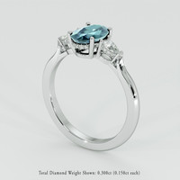 2.03 Ct. Bluish Green Sapphire Ring, 18K White Gold 2