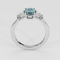2.03 Ct. Bluish Green Sapphire Ring, 18K White Gold 3