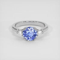1.87 Ct. Purplish Blue Sapphire Ring, 18K White Gold 1