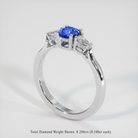 0.56 Ct. Sapphire Ring, 18K White Gold 2